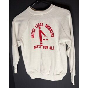 Vtg 1980s United Legal Workers Justice Pullover Crewneck Womens S 80s Healthknit